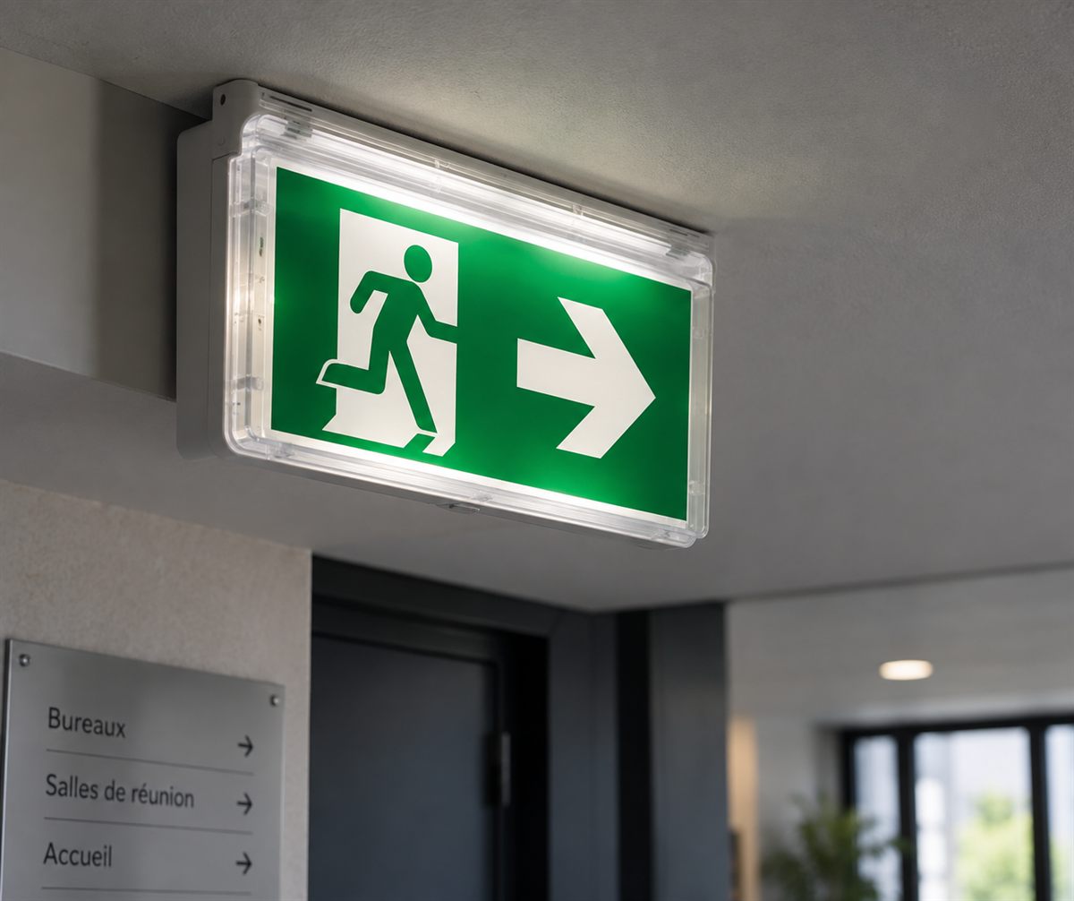 Bloc autonome d'éclairage de sécurité signalant une issue de secours